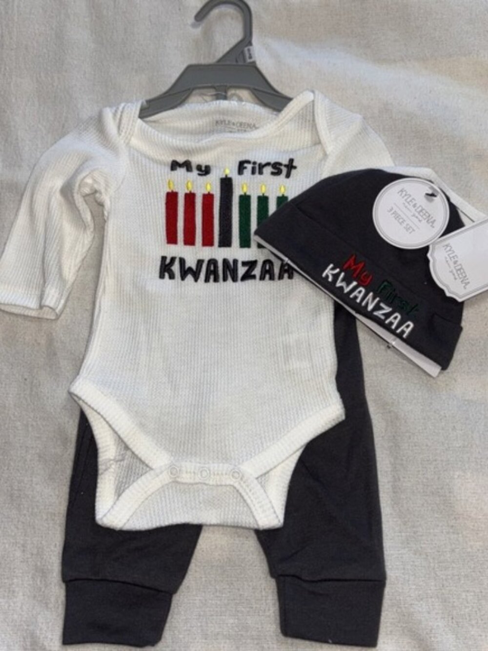 Kyle &‎ Deena 3Pc Outfit Baby 0-3M My First Kwanzaa